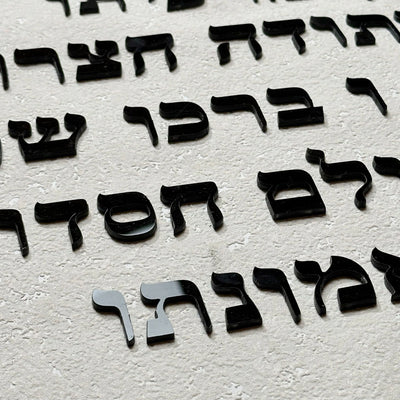 Hymn of Thanksgiving Acrylic Wall Decor Hebrew Wall Art 3D Laser Cut Prayer Plaque Jewish Home Blessing Decor Wall Inspiration