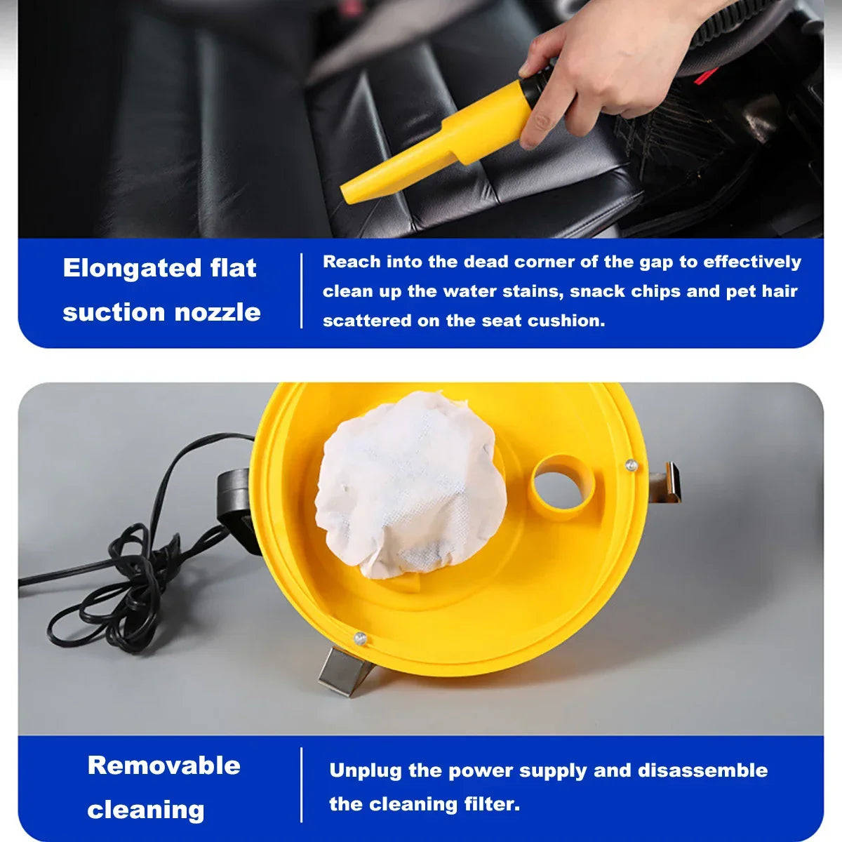 Bucket Car Vacuum Cleaner Portable Small One Suction Clean Portable Car Appliance Multifunction Vacuum Cleaner Great Suction