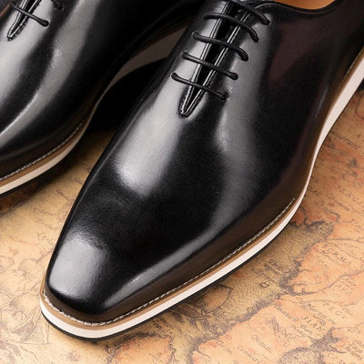 Modern Leather Men's Shoes Office Business Formal Suit Footwear High Quality Oxford Lace Up Handmade Brogue Shoes EVA Outsole