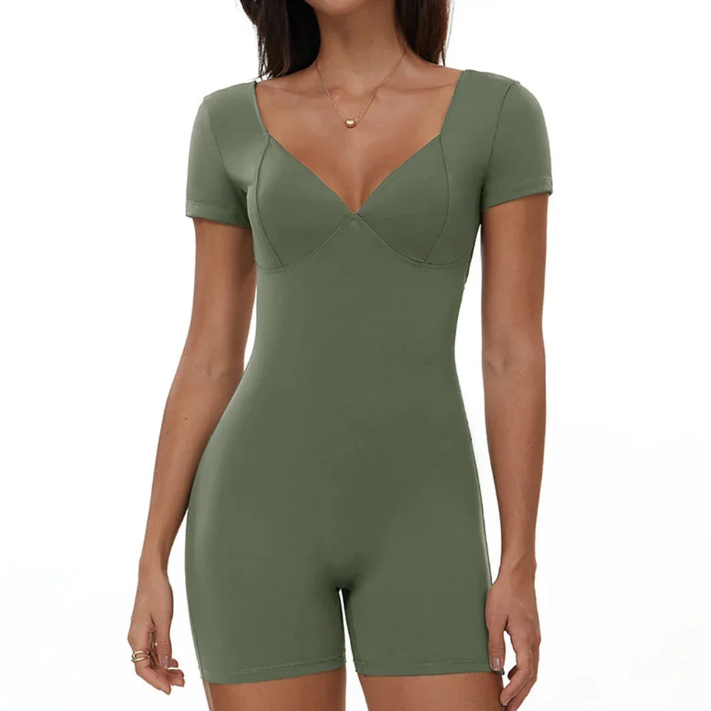 Summer Scrunch Butt Workout Jumpsuit Sports Overalls Quick Dry Yoga Clothing Workout Bodysuits  Slim Fit Sports Yoga Set Women