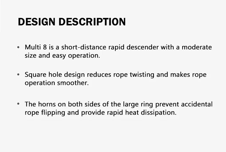 KAILAS Rock Climbing Descender 8 Descend Ring Downhill Eight Ring with Bent-ear Rappelling Gear Belay Device EquipmentK EB101