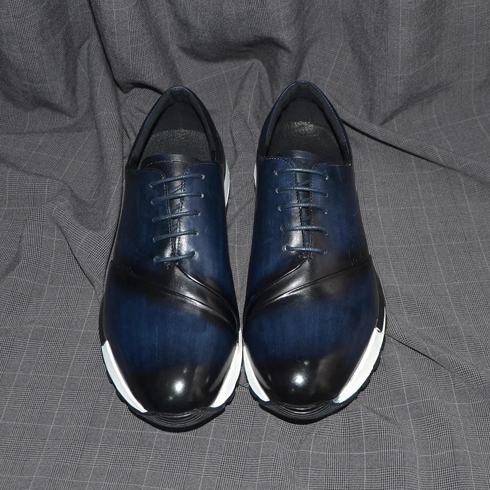 Luxury Brand Design Men's Oxford Shoes Fashion France Style Leather Sneakers Slip-on Casual Business Travel Non-slip Male Shoes