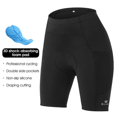 WEST BIKING Women's Cycling Shorts with 3D Shock Absorbing Cushion Breathable Quick Drying Underwear for Bicycle Motorcycle