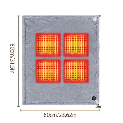 USB Electric Heated Blanket 3Heating Levels Fleece Heated Blanket Portable Body Warmer Blanket Quickly Heated Cape Pad forOffice