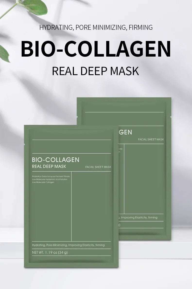 Bio-Collagen Face Mask Deep Moisturizing Overnight Mask Collagen Protein Hydrogel Soft Gel Mask Brightening Firming Skin Care