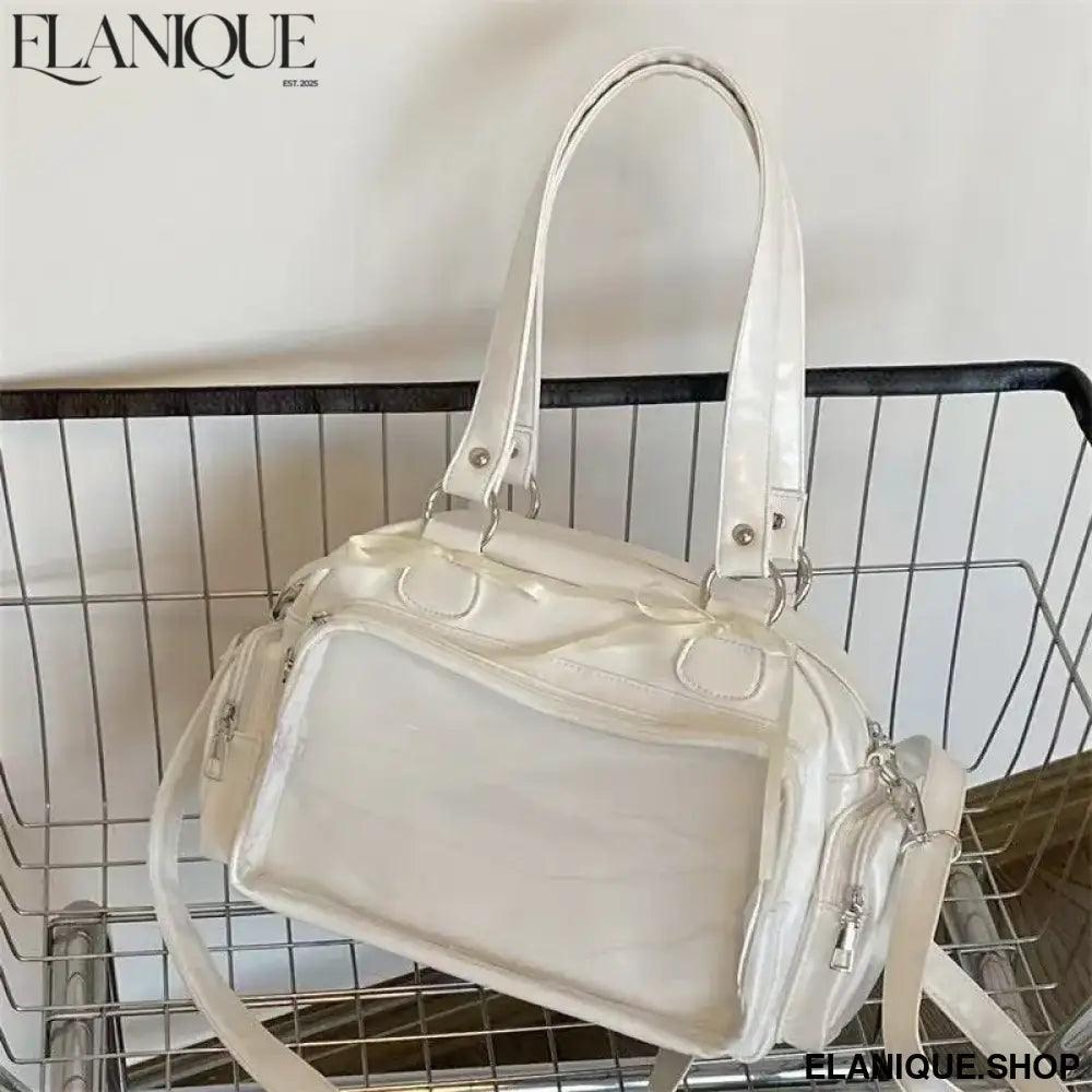 Tri-Colour Baguette Crossbody Bag – Versatile Bow-Detail Shoulder Bag