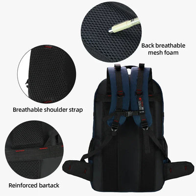 Climbing Backpack with Shoes Pocket Outdoor Travel Hiking Trekking Camping Sports Bag Large Mountaineering Luggage Rucksack