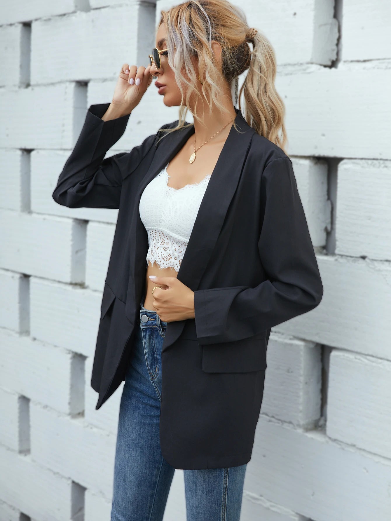 Women's Autumn Winter Blazer - British Style, Loose Fit & Niche Designer Versatile Top