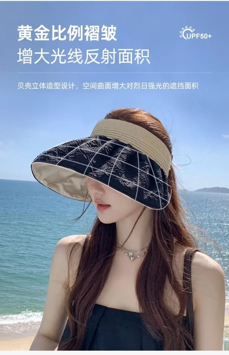 Sunscreen Hat Premium Women's Summer UV Protection Double-sided Shell Hat Sun Hat Empty Top Sun Hat Summer Eaves Hats for Women2