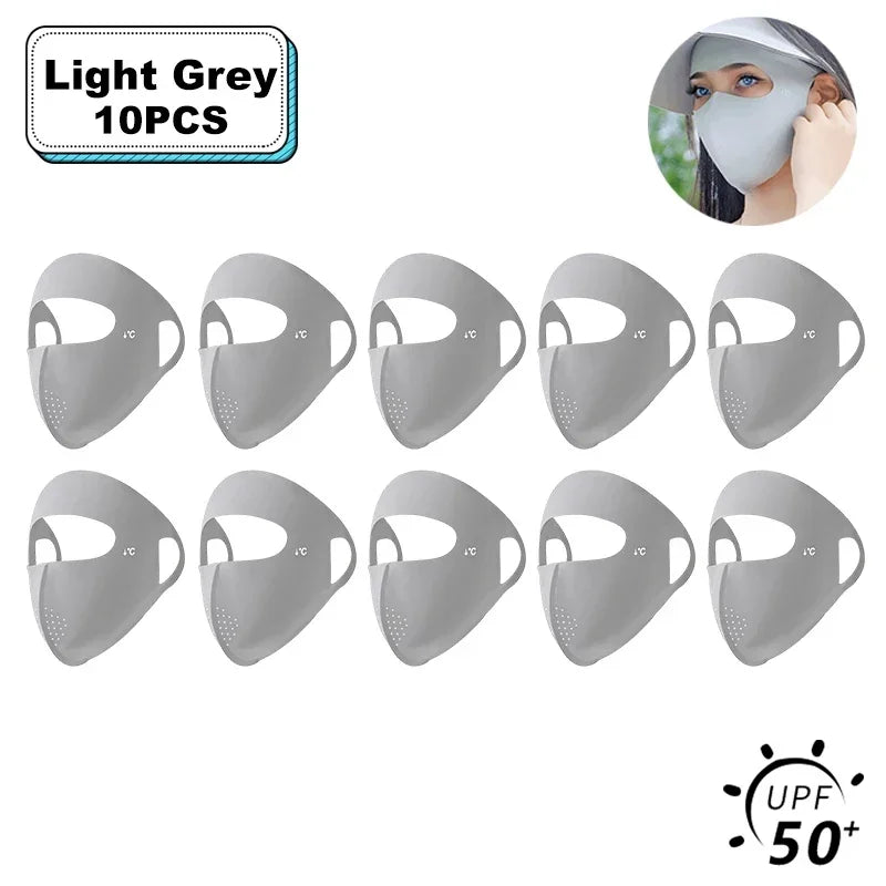 Women Full Face UV Protection Mask 3D Ice Silk Sunscreen Breathable Lightweight Summer Outdoor Sports Comfort Fit mask for men