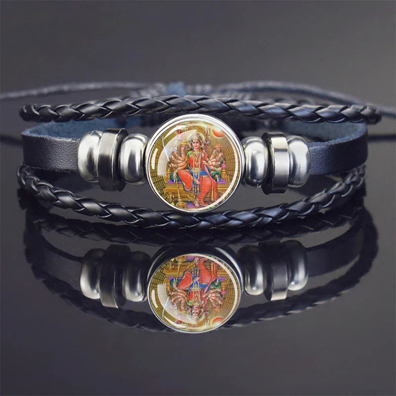 Hinduism God Bracelets Ganesha Vishnu Shiva Amulet Bracelet for Men Women Goddess of Kashmi Wealth Bangle India Buddhism Jewelry