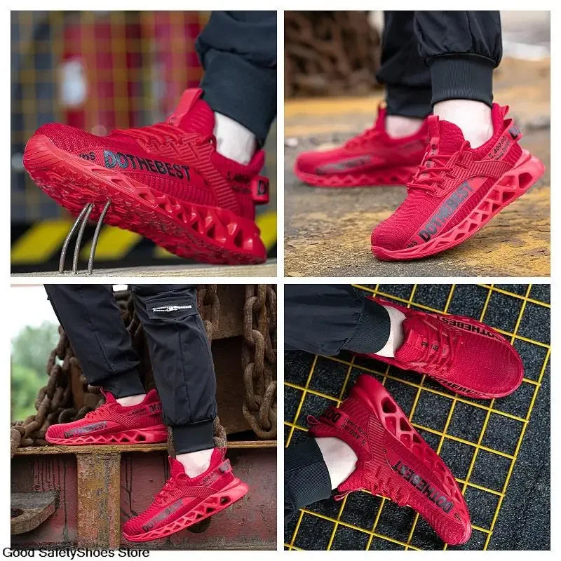 Safety Shoes Men For Work Sneakers Women Men Steel Toe Work Shoes Security Protective Shoes Lightweight Anti-Smash Anti-Puncture