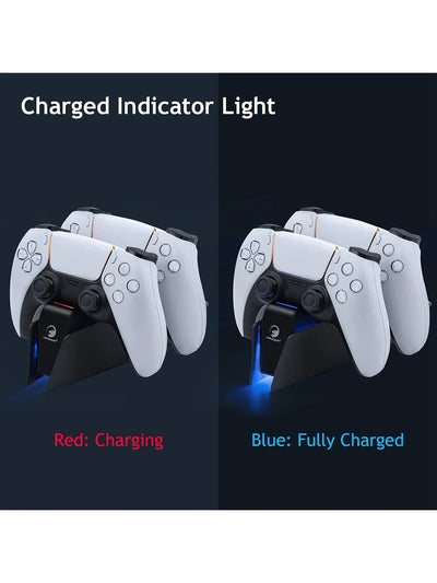 Game Wireless Charging Station for PS5 with Dual Fast Charger Dock and LED Charging Indicators