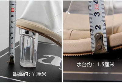 Women's Thick Crystal High Heels, Summer | Waterproof | Not Tired Feet | Slippers, Sandals, Women's Shoes