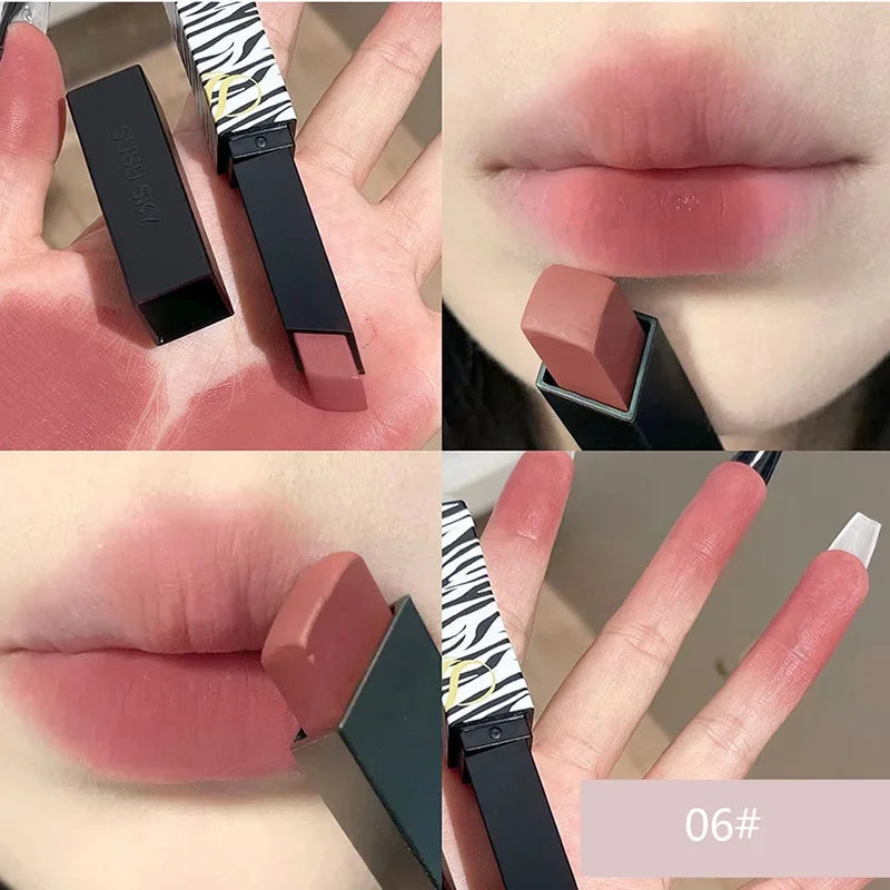 Matte Lipstick Nude Smoked Rose Lip Colour Velvety Lip Tint Solid LipGloss Waterproof Makeup Long Lasting Cosmetic