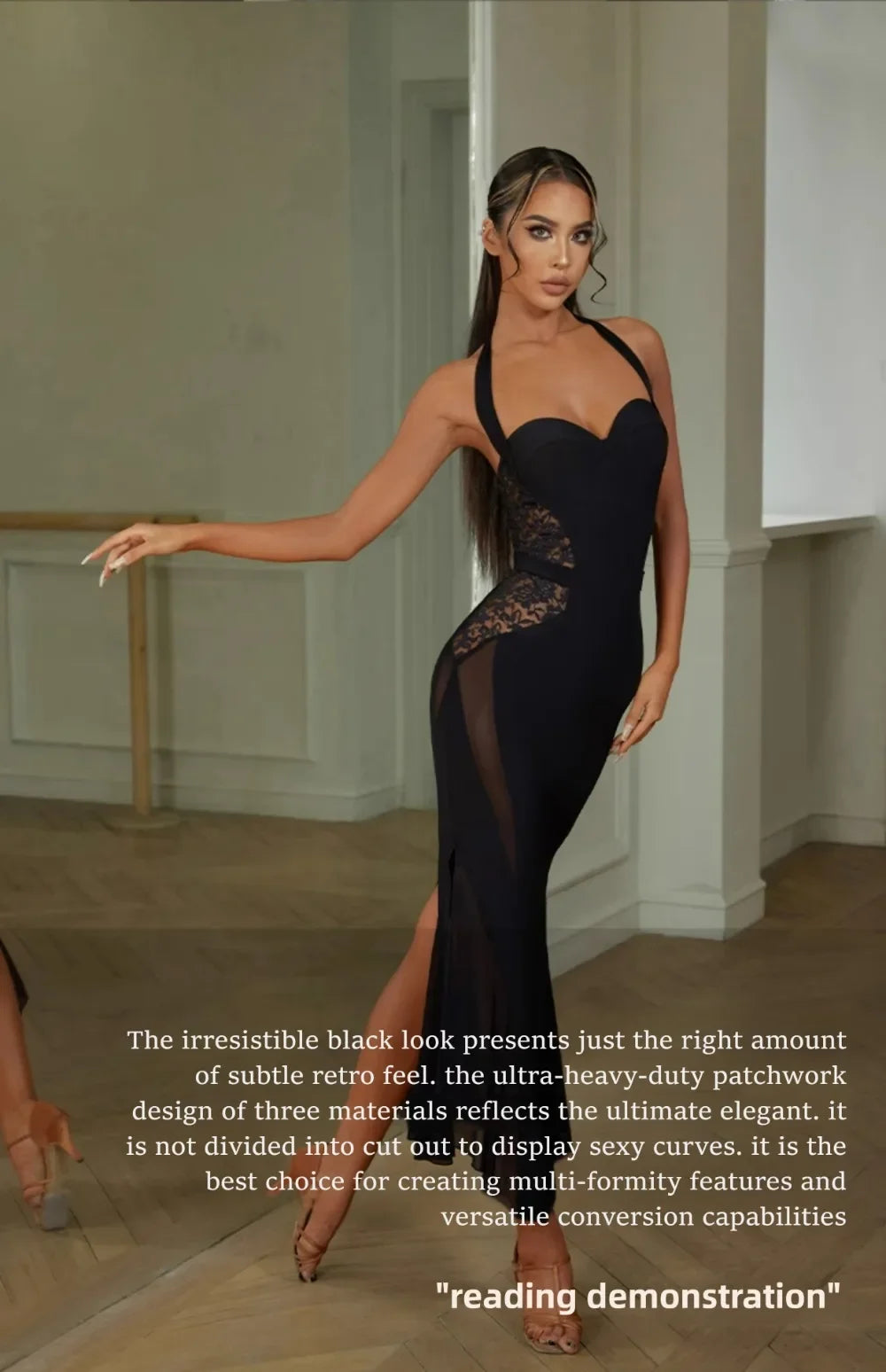 UK Latin Dance Dress-Vintage Style Practice Dress with Built-in Underwear&Elegant Design for Women Ballroom dance costumes