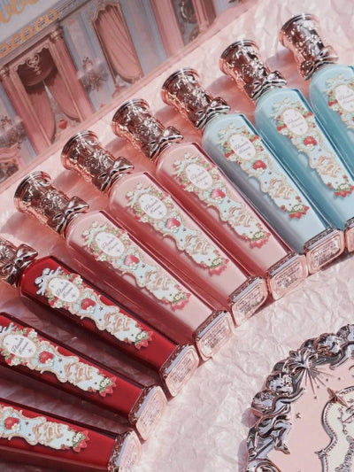 Beauty Glazed  Mirror Flower Lip Gloss  Lipstick Strawberry Rococo Collection Little Angel Lip Cream Lipstick 3.5g