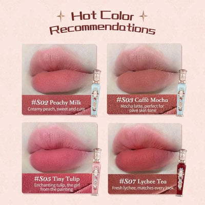 Beauty Glazed  Mirror Flower Lip Gloss  Lipstick Strawberry Rococo Collection Little Angel Lip Cream Lipstick 3.5g