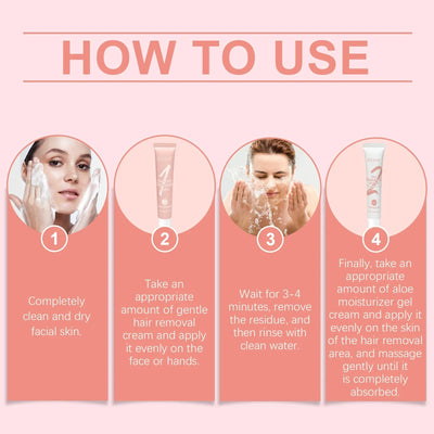 EELHOE Hair Removal Cream for Women Aloe Vera Moisturizing Face Depilation Hair Removal Painless Repair Skin Care Lady Epilator