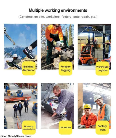 Safety Shoes Men For Work Sneakers Women Men Steel Toe Work Shoes Security Protective Shoes Lightweight Anti-Smash Anti-Puncture