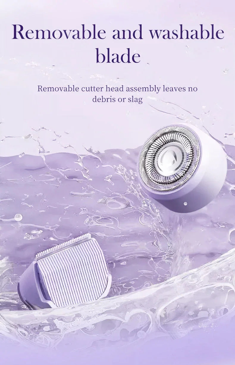 Electric Razors for Women 2in1 Bikini Trimmer Facial Mustache Shavers for Ladies Body Underarms Legs Portable Painless Epilator