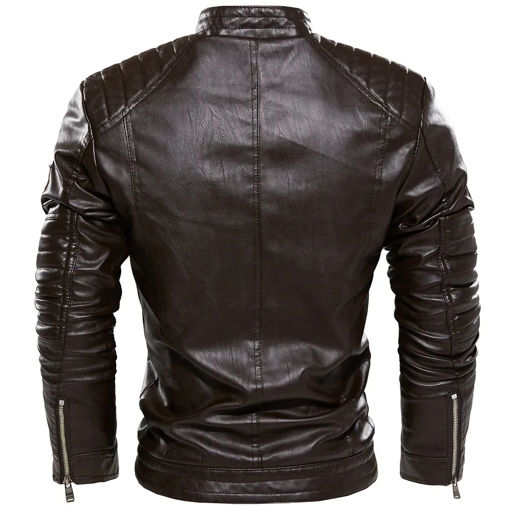 Men Outerwear Leather Moto Jacket Trend Brand Men's New Clothing Men Fashion Leather Jacket Streetwear Blazer Casual Jackets