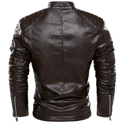 Men Outerwear Leather Moto Jacket Trend Brand Men's New Clothing Men Fashion Leather Jacket Streetwear Blazer Casual Jackets