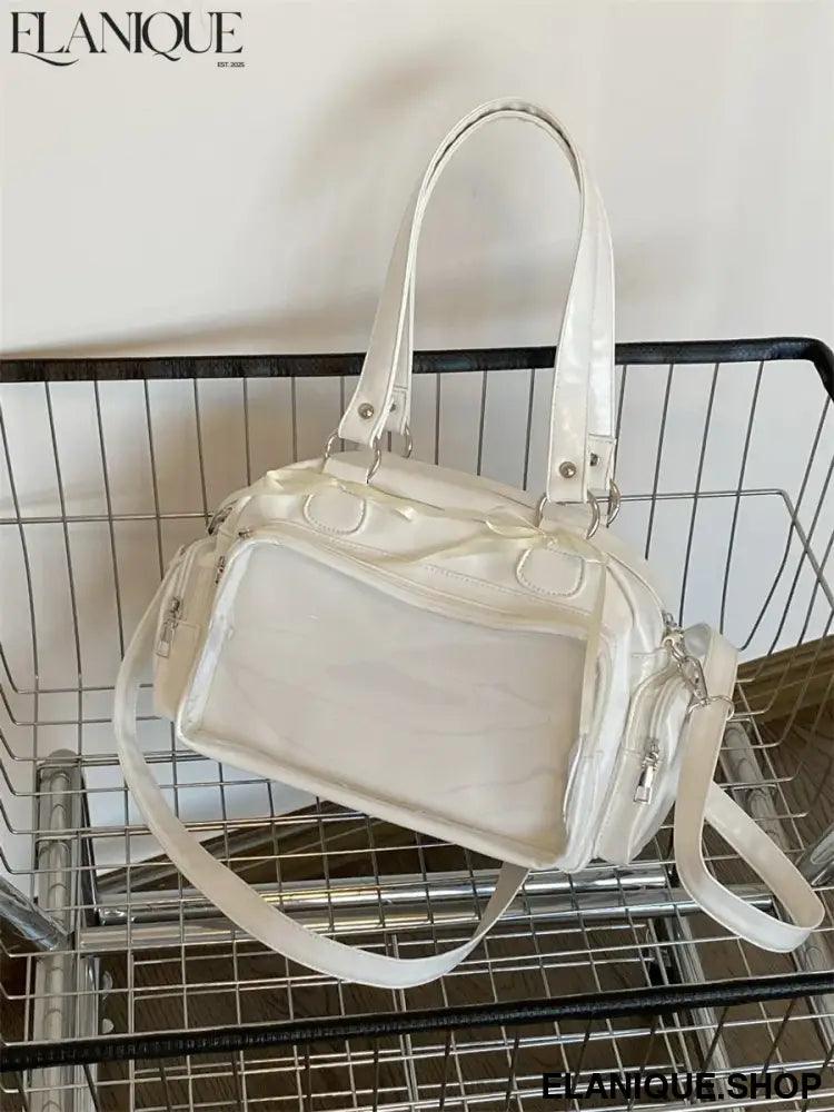 Tri-Colour Baguette Crossbody Bag – Versatile Bow-Detail Shoulder Bag
