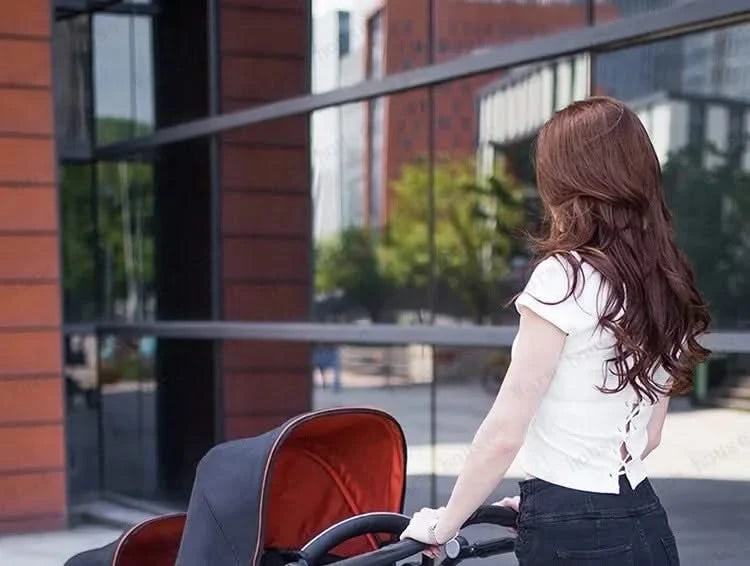 New Twins Baby Stroller Foldable Double Baby Stroller for Two Children Shock-absorbing Twin Baby Stroller Four Wheel Cart