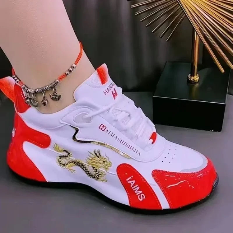 Women Designer Sneakers 2025 Summer Leather Waterproof Casual Sports Shoes Women Lightweight Breathable Non-slip Platform Shoes