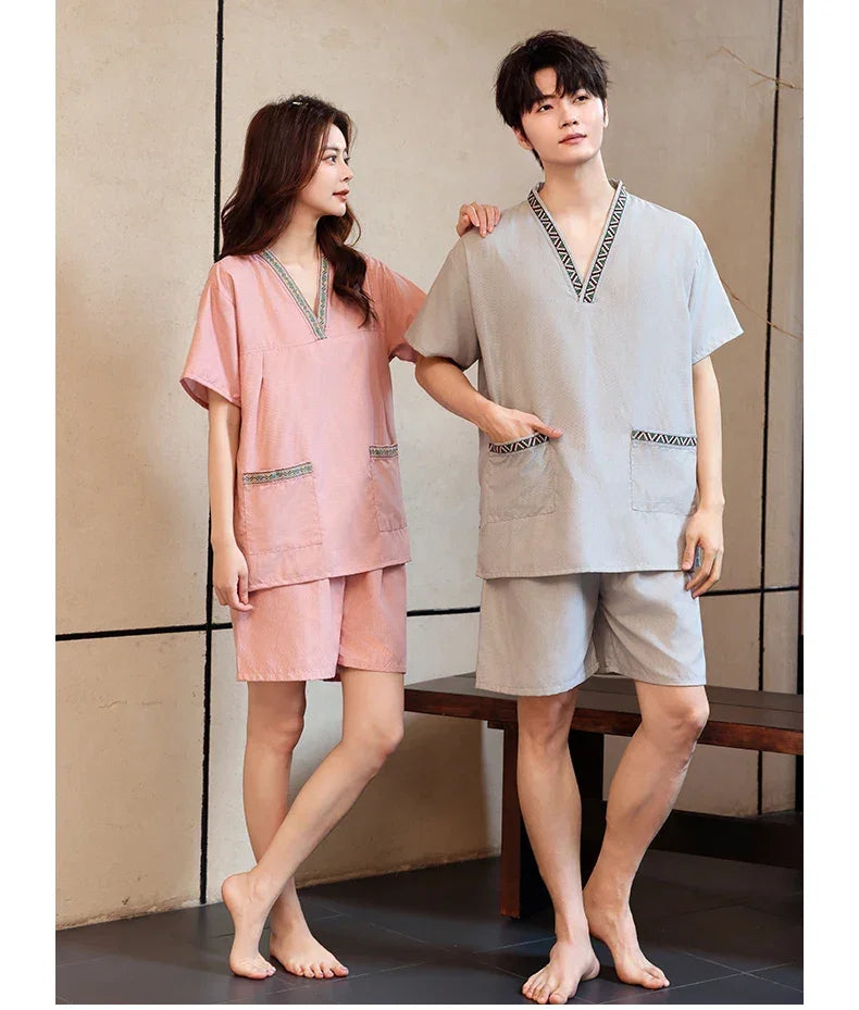 Couple's Beau Sauna Suit Soft Cotton  Silk Men's Women's Bathing Costume St Room Towel Polyester Fiber Home Textile