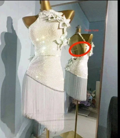 Latin Dance Dress for Women Customsized Senior AB Stones Rumba Chacha Tango Performance Professional Clothing Latin Dresses