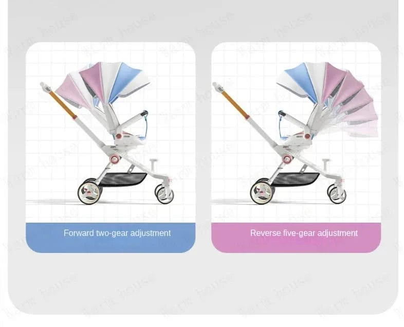 Baby stroller 0 to 3 years High view Shock absorption four wheels stroller folding Can sit or lie down lightweight baby stroller