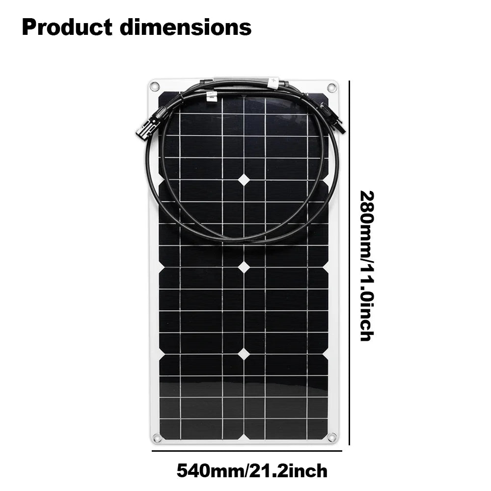 Portable 2500W Solar Panel Kit for Camping - Camper Accessories with 5V1.5A USB, Compact Solar Kit with 10A - 100A Controller