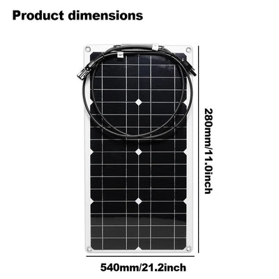 Portable 2500W Solar Panel Kit for Camping - Camper Accessories with 5V1.5A USB, Compact Solar Kit with 10A - 100A Controller