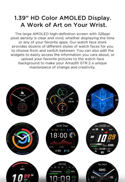 Amazfit GTR 2 Smartwatches No New Smart Watch For Men Waterproof 5ATM GPS 95New Exhibition SportsWatch Mens Refurbished Watch