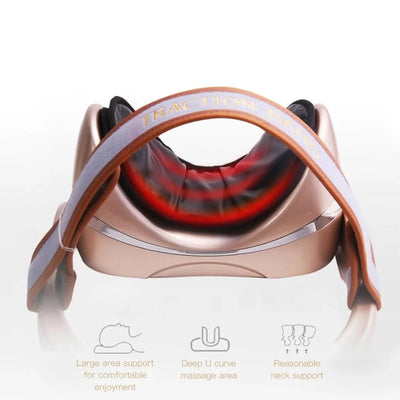 Electric Neck Massager Infrared Heating Airbag Neck Traction Vibration Shoulder Cervical Spine Shoulder Support Massager