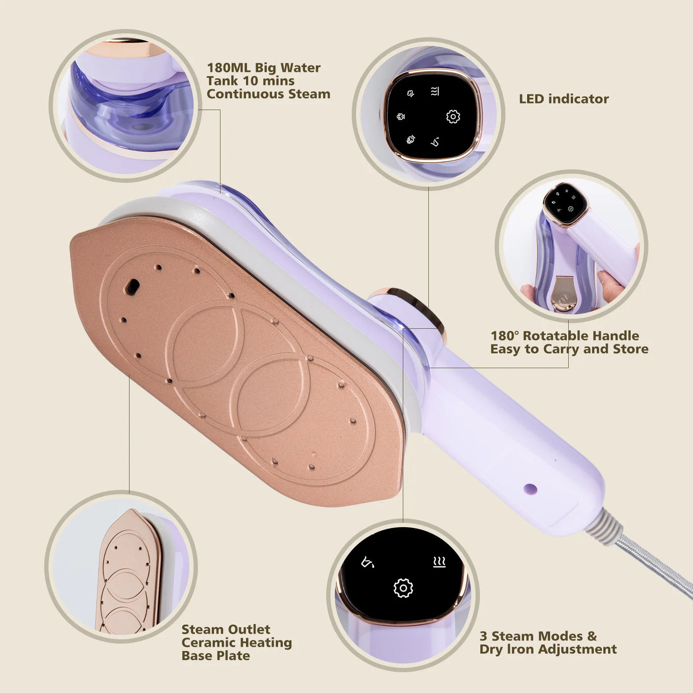 Travel Steamer for Clothes Portable Mini Ironing Machine Handheld Mini Steamer Garment Steamer for Home