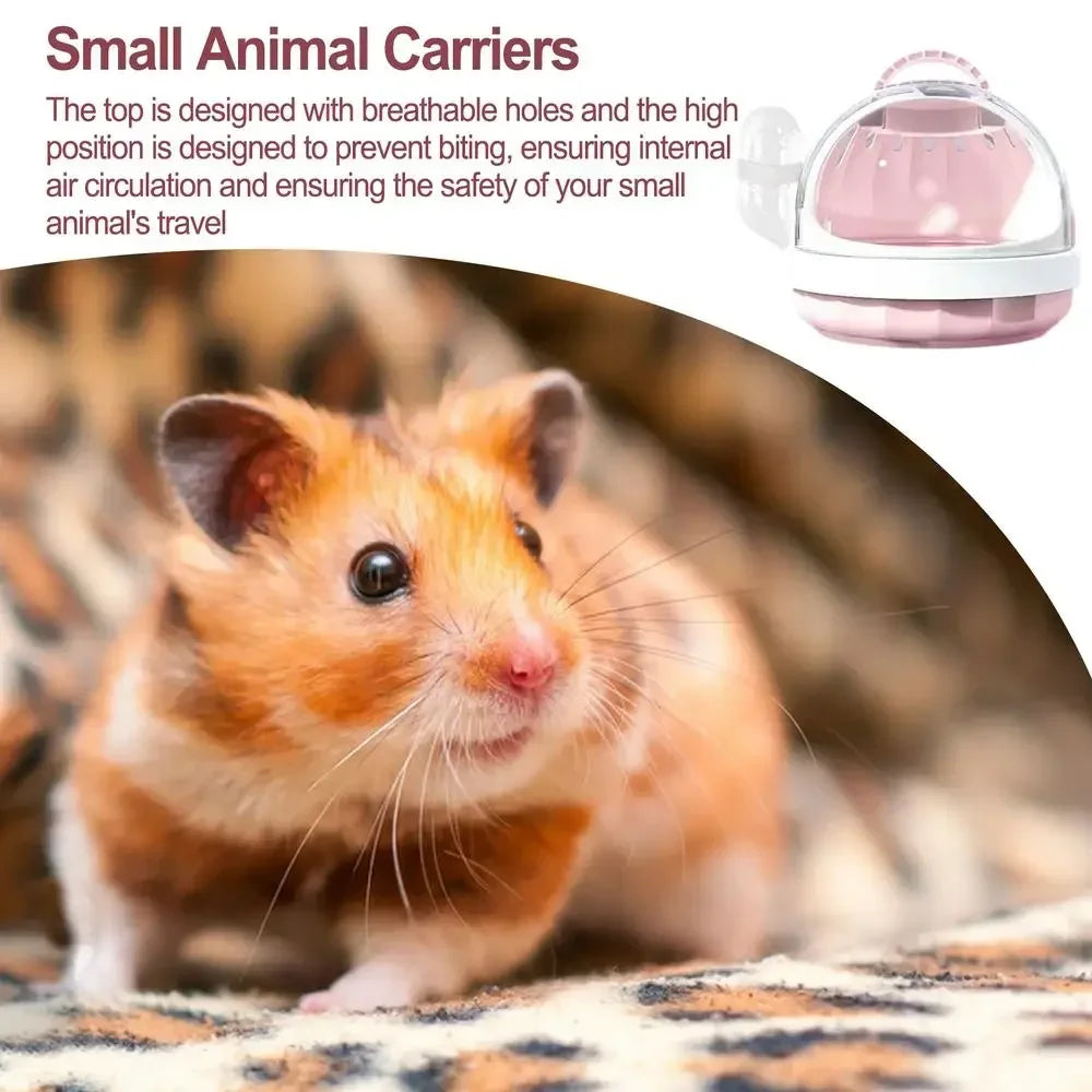Lightweight PP Pet Carrier with Water Feeder Travel Cage for Hamster Guinea Pig Hedgehog Ferret Accessories