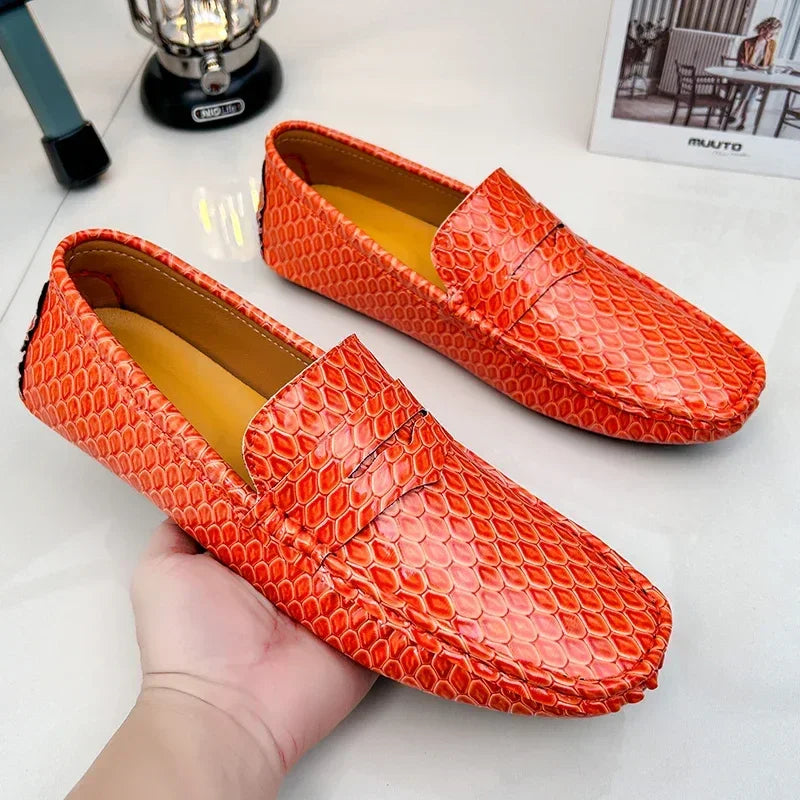 New Loafers Men Handmade Leather Dress Shoes Man Driving Flats Slip on Luxury Comfy Moccasins Black Party Shoes for Men