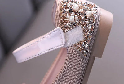 Sandals Toddler Girl Childrens Shoes Pearl Rhinestones Shining Kids Shoes Baby Girls Shoes Girls Thong Sandals