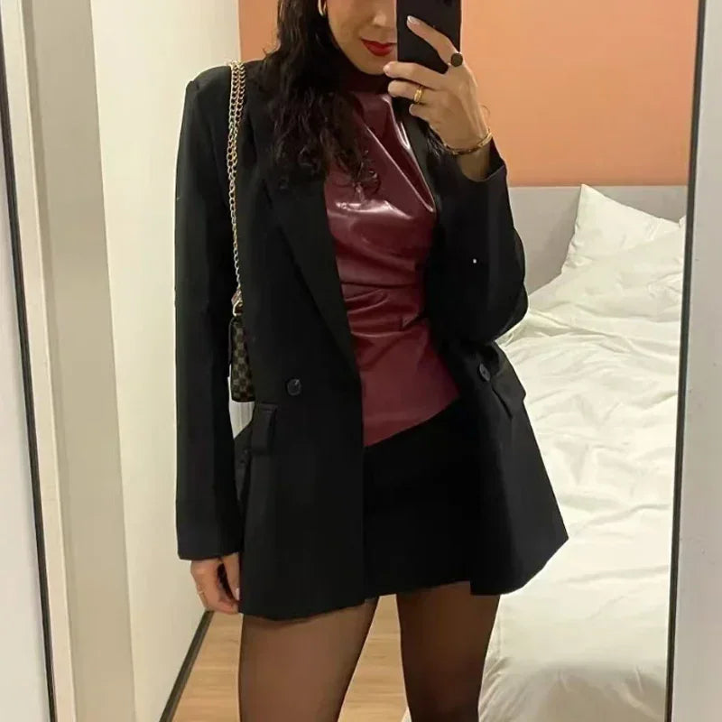 MUJER 2025 Women's Blazers New Office Casual Blazer Woman Straight Outerwears Fashion Women's Tailoring Blazers for Women Coats