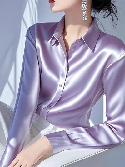 Pink Satin Women Waist-hugging Professional