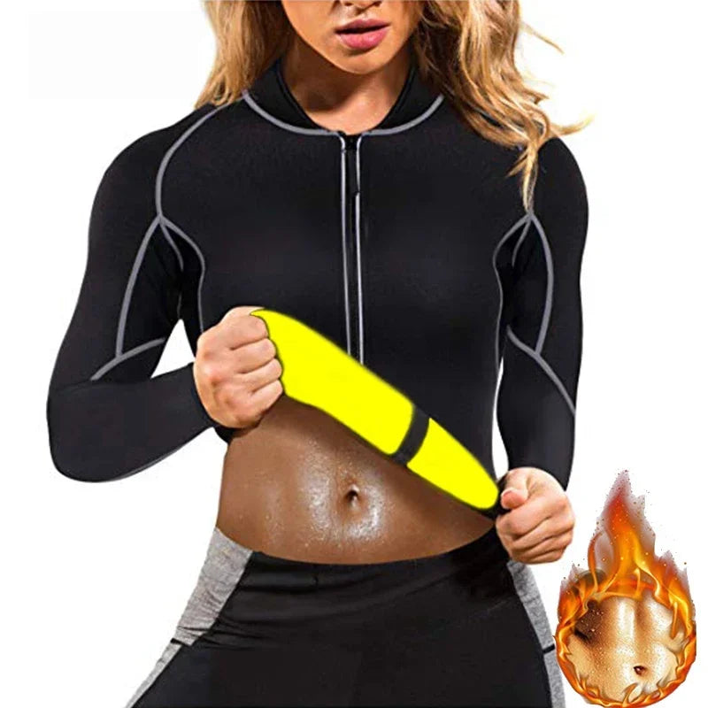 Hot Sauna Suit Sauna Sweat Pants Hot Thermal Sweating Shapers Women Weight Loss Fat Burning Corset Body Shaper Slimming Coats