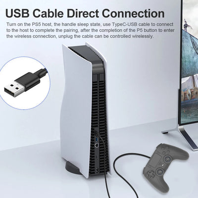 Wireless Gamepad For PS5 PS5 Slim PC Bluetooth4.0 Gaming Controller Dual Vibration Controller 6 Axis Gyro/Turbo Joystick Gamepad