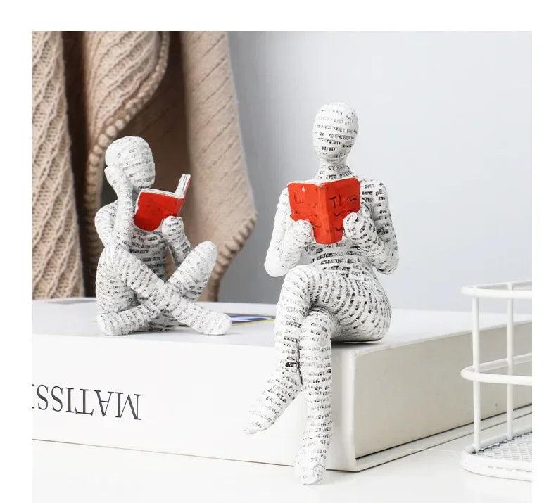 Resin abstract home decor figurines character designs fashionable bookshelf decorations living room office modern art
