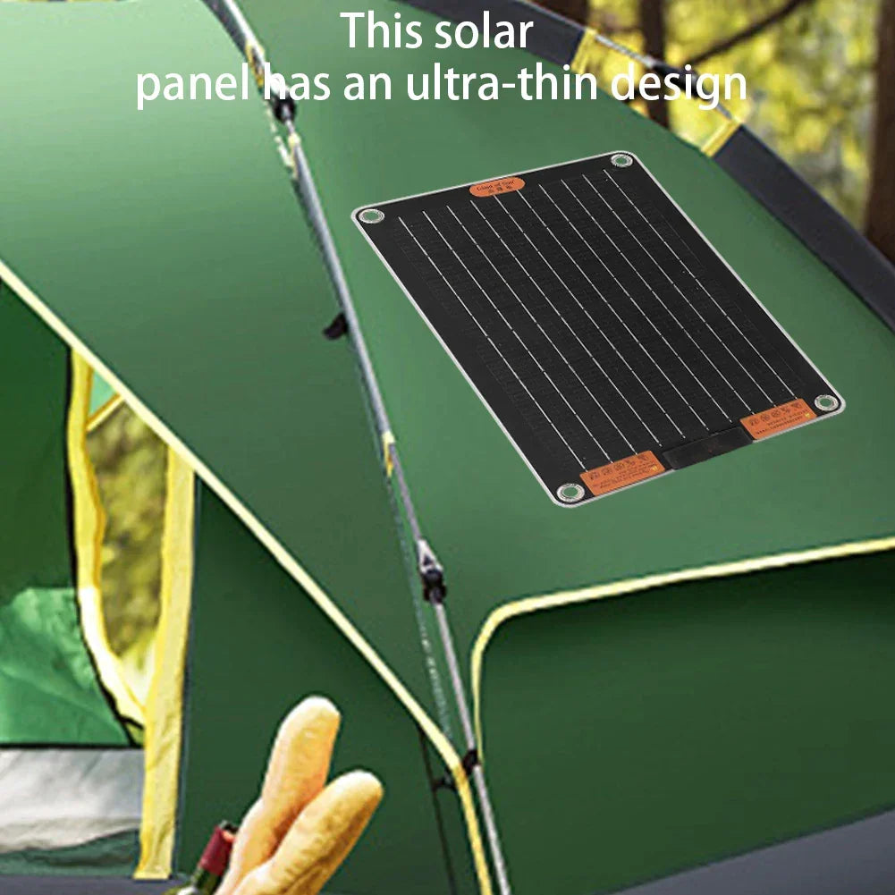 15W Portable Solar Panel with 2 USB Ports Camping Solar Panel Charger Solar Charger for Outdoor Camping Hiking Phone Charger