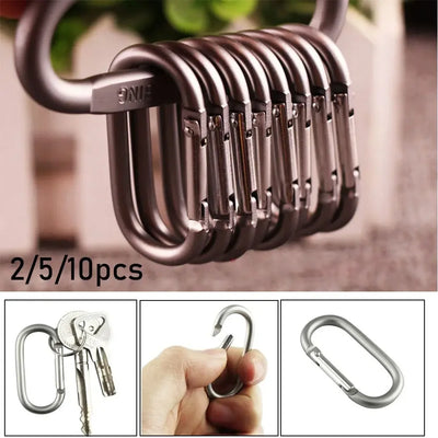 2/5/10pcs Alloy Aluminum Survival Gear Camp Mountaineering Hook Carabiners Carabiner Travel Kit Camping Equipment