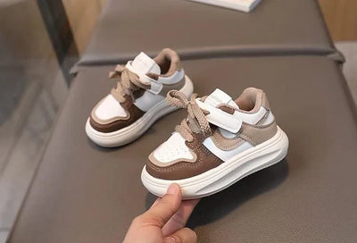 Children's Sports Shoes Girls 2025 Spring Autumn New Leather Shoes PU Leisure Soft Soled Boys Sneakers Baby Girl Casual Shoes