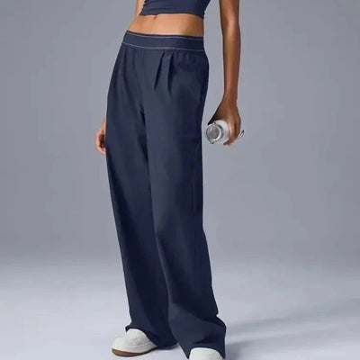 High Waisted Straight Leg Pants for Women Outdoor Leisure Sports Wide Leg Pants Joggers Black Loose Yoga Women's Trousers